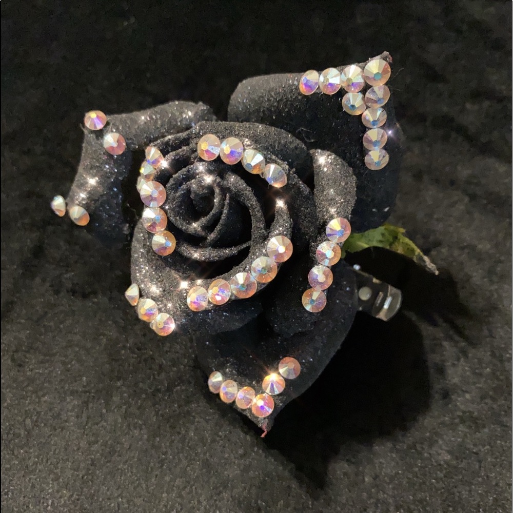 Gasoline Glamour black glitter and crystal hairpin